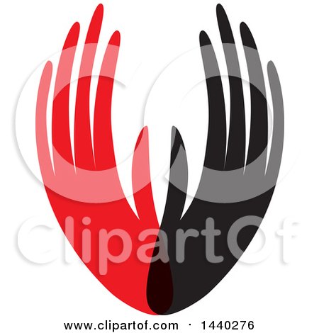Clipart of Black and Red Hands - Royalty Free Vector Illustration by ColorMagic