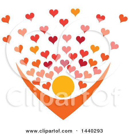 Clipart of a Nurturing Person with Love Hearts - Royalty Free Vector Illustration by ColorMagic