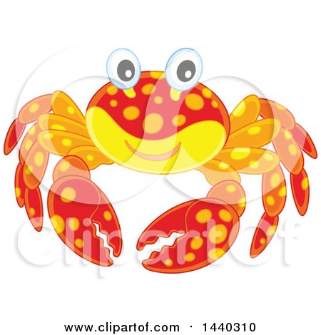 Clipart of a Happy Crab - Royalty Free Vector Illustration by Alex Bannykh