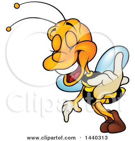 Clipart of a Cartoon Bee Laughing - Royalty Free Vector Illustration by dero