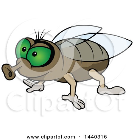 Clipart of a Cartoon Fly - Royalty Free Vector Illustration by dero