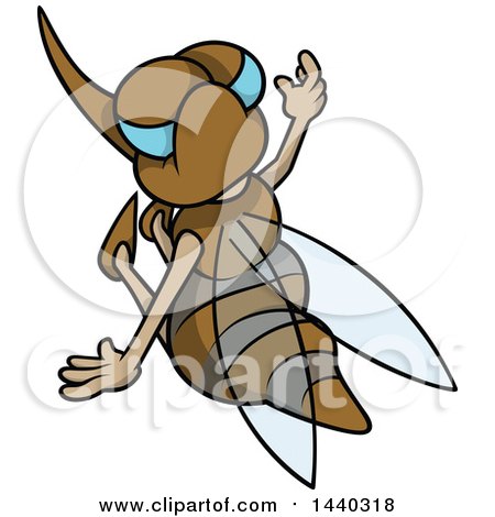 Clipart of a Cartoon Mosquito - Royalty Free Vector Illustration by dero