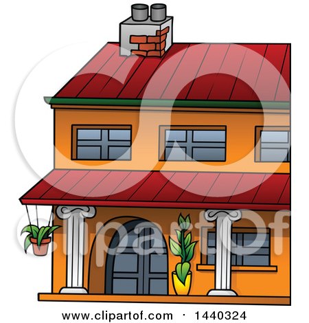 Clipart of a Cartoon Building or House - Royalty Free Vector Illustration by dero