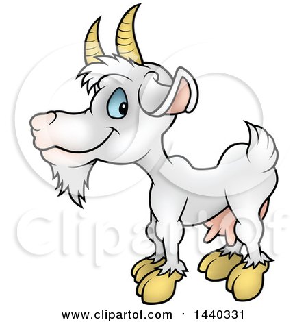Clipart of a Cartoon White Goat - Royalty Free Vector Illustration by dero