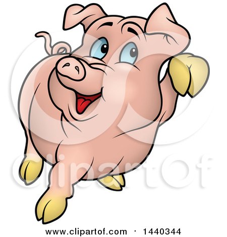 Clipart of a Cartoon Pig - Royalty Free Vector Illustration by dero