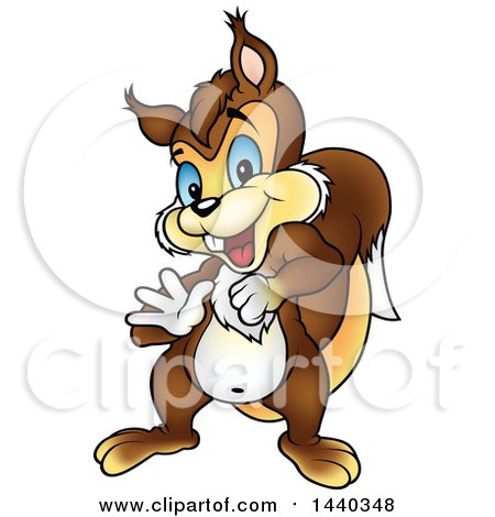 Clipart of a Cartoon Excited Squirrel - Royalty Free Vector Illustration by dero