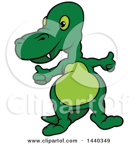 Clipart of a Cartoon Dinosaur Giving Two Thumbs up - Royalty Free Vector Illustration by dero