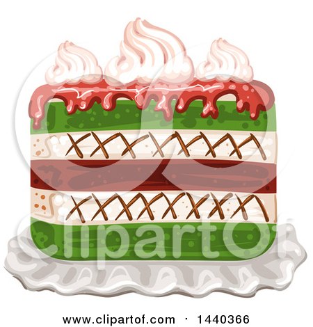 Clipart of a Layered Cake - Royalty Free Vector Illustration by merlinul