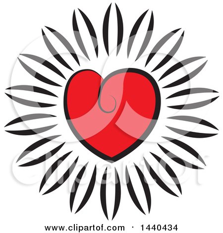 Clipart of a Love Heart Flower - Royalty Free Vector Illustration by ColorMagic