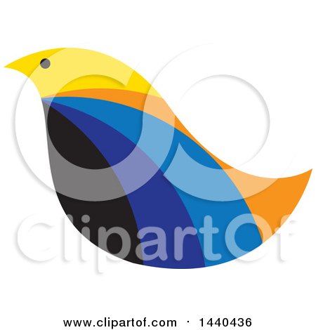 Clipart of a Colorful Bird in Profile - Royalty Free Vector Illustration by ColorMagic