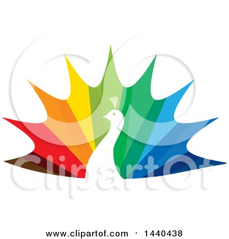 Clipart of a Colorful Peacock Logo - Royalty Free Vector Illustration by ColorMagic