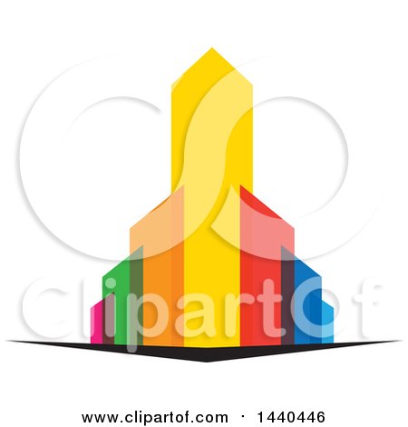 Clipart of a City with Colorful Skyscrapers - Royalty Free Vector Illustration by ColorMagic