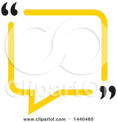 Clipart of a Yellow Speech Balloon with Quotation Marks - Royalty Free Vector Illustration by ColorMagic
