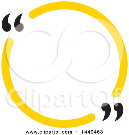 Clipart of a Yellow Speech Balloon with Quotation Marks - Royalty Free Vector Illustration by ColorMagic