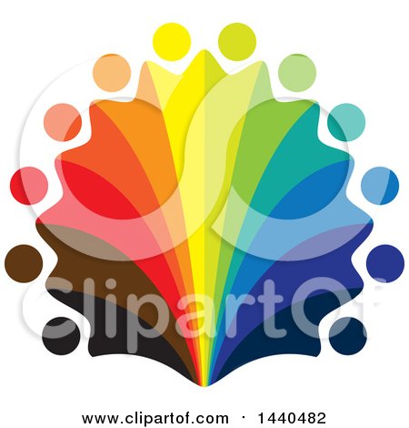 Clipart of a Teamwork Unity Group of Colorful People - Royalty Free Vector Illustration by ColorMagic