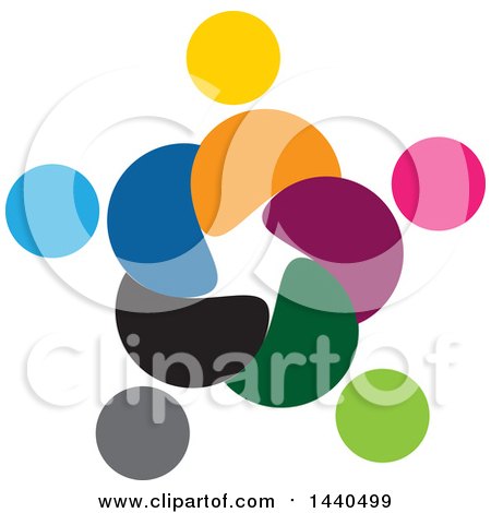Clipart of a Teamwork Unity Circle of Colorful People - Royalty Free Vector Illustration by ColorMagic