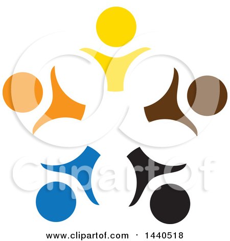 Clipart of a Teamwork Unity Circle of Colorful People - Royalty Free Vector Illustration by ColorMagic