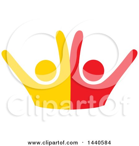 Clipart of a Yellow and Red Couple Dancing - Royalty Free Vector Illustration by ColorMagic