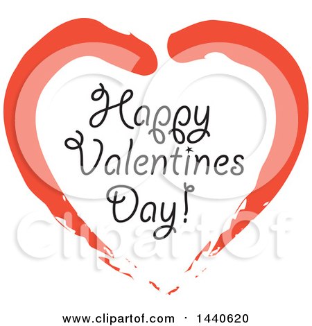 Clipart of a Love Heart with Happy Valentines Day Text - Royalty Free Vector Illustration by ColorMagic
