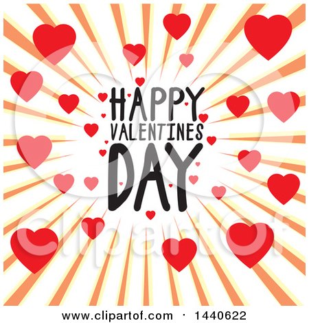 Clipart of a Happy Valentines Day Greeting in a Heart Burst - Royalty Free Vector Illustration by ColorMagic
