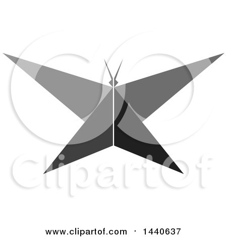 Clipart of a Grayscale Butterfly - Royalty Free Vector Illustration by ColorMagic