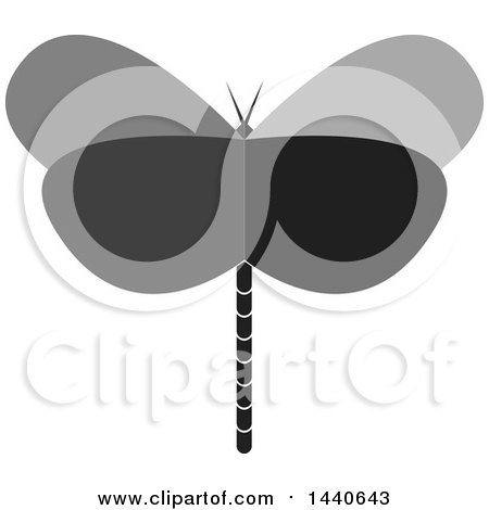 Clipart of a Grayscale Dragonfly - Royalty Free Vector Illustration by ColorMagic