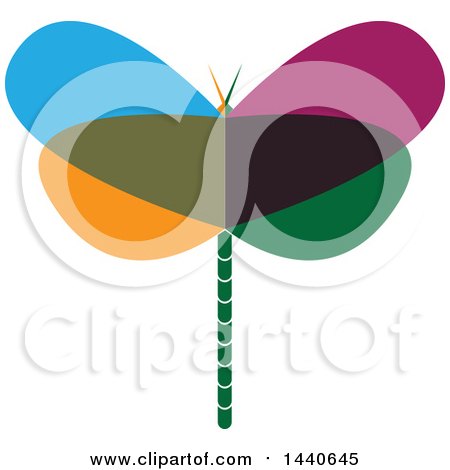 Clipart of a Colorful Dragonfly - Royalty Free Vector Illustration by ColorMagic