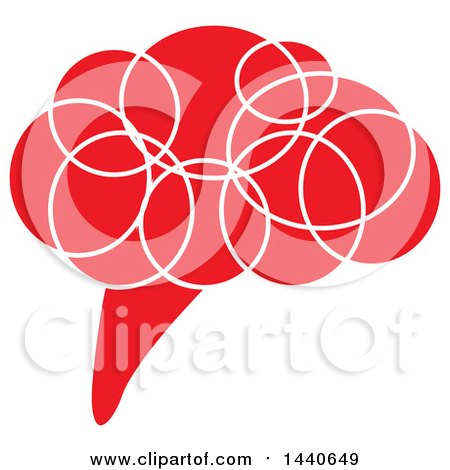 Clipart of a Red Brain with White Circles - Royalty Free Vector Illustration by ColorMagic