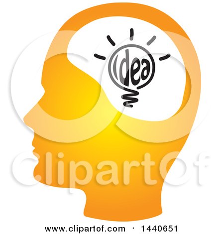 Clipart of a Profiled Head with an Idea - Royalty Free Vector Illustration by ColorMagic