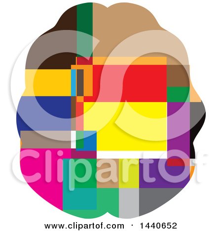 Clipart of a Colorful Geometric Brain - Royalty Free Vector Illustration by ColorMagic