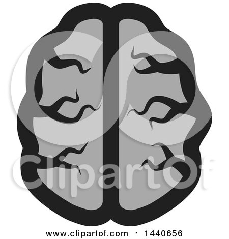 Clipart of a Grayscale Brain - Royalty Free Vector Illustration by ColorMagic