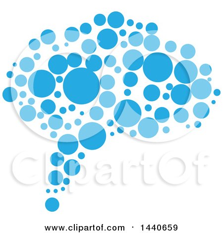 Clipart of a Brain of Blue Dots - Royalty Free Vector Illustration by ColorMagic