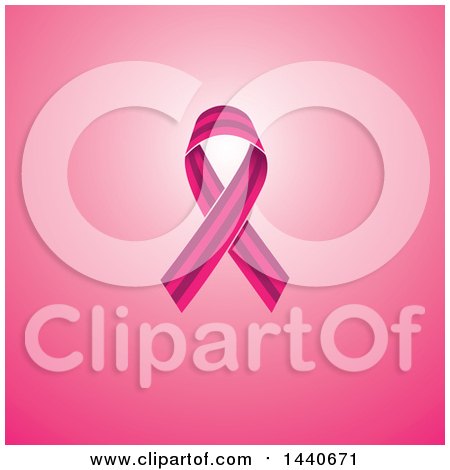 Clipart of a Pink Awareness Ribbon with Stripes - Royalty Free Vector Illustration by ColorMagic