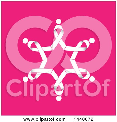 Clipart of a White Awareness Ribbon Circle on Pink - Royalty Free Vector Illustration by ColorMagic