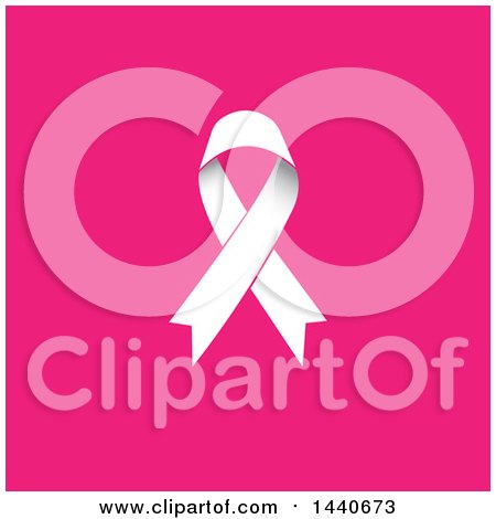 Clipart of a White Awareness Ribbon on Pink - Royalty Free Vector Illustration by ColorMagic