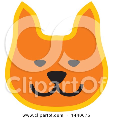 Clipart of a Ginger Cat Face - Royalty Free Vector Illustration by ColorMagic
