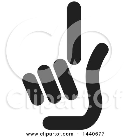 Clipart of a Black and White Hand Holding up One Finger - Royalty Free Vector Illustration by ColorMagic