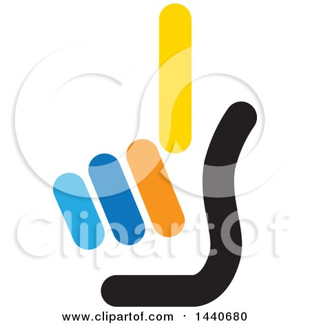 Clipart of a Hand Holding up One Finger - Royalty Free Vector Illustration by ColorMagic