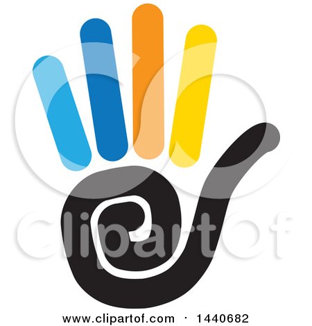 Clipart of a Hand Holding Five Fingers - Royalty Free Vector Illustration by ColorMagic