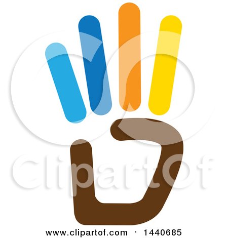 Clipart of a Hand Holding up Four Fingers - Royalty Free Vector Illustration by ColorMagic