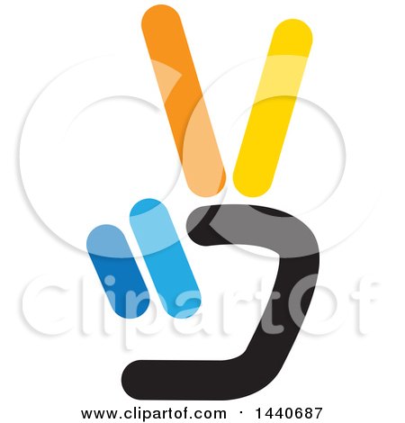 Clipart of a Hand Holding up Two Fingers - Royalty Free Vector Illustration by ColorMagic