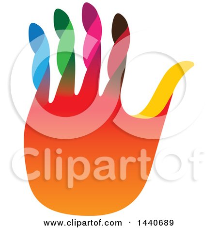 Clipart of a Colorful Hand with Twisted Fingers - Royalty Free Vector Illustration by ColorMagic