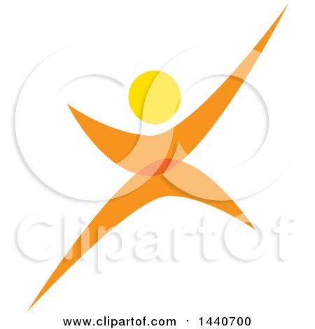 Clipart of a Dancing Yellow and Orange Person - Royalty Free Vector Illustration by ColorMagic
