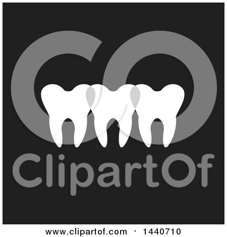 Clipart of a Trio of Teeth on Black - Royalty Free Vector Illustration by ColorMagic