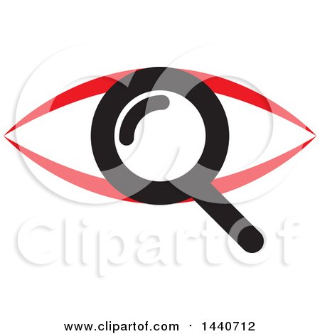 Clipart of a Magnifying Glass Eye - Royalty Free Vector Illustration by ColorMagic