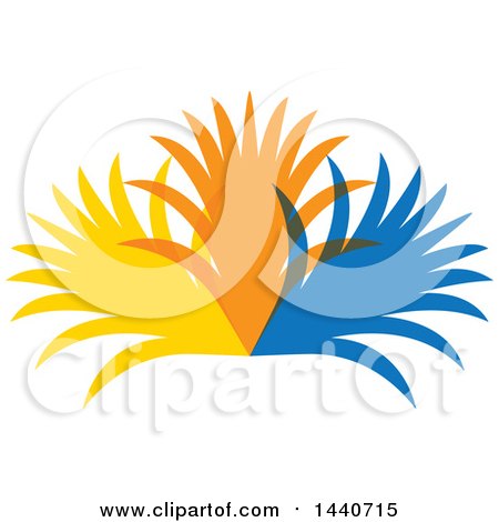 Clipart of a Colorful Palm Branch Design - Royalty Free Vector Illustration by ColorMagic