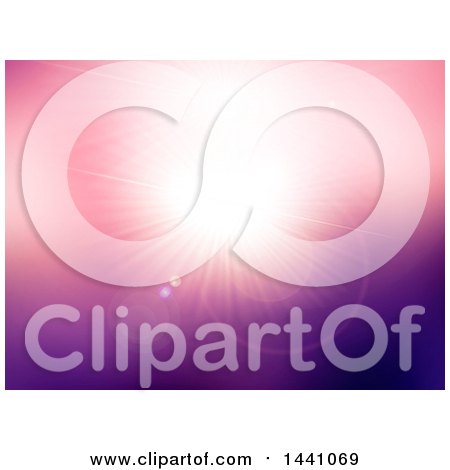 Clipart of a Pink and Purple Background with Flares of Light - Royalty Free Illustration by KJ Pargeter