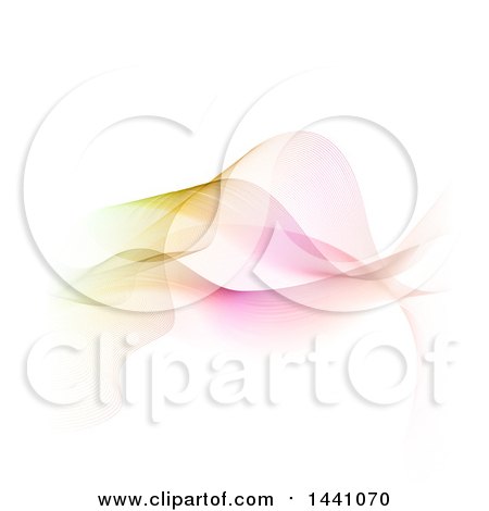 Clipart of a Background of Flowing Yellow and Pink Lines - Royalty Free Vector Illustration by KJ Pargeter