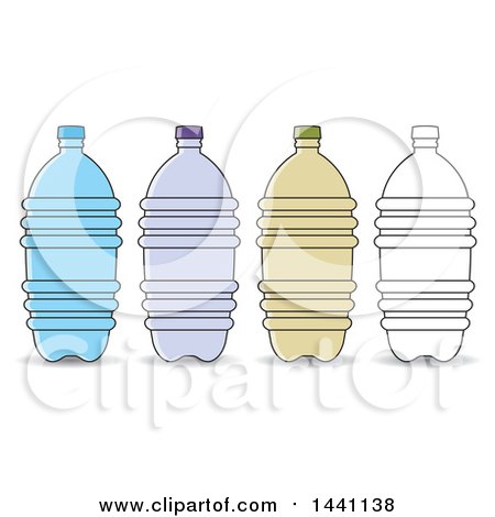 Clipart of a Row of Bottled Waters - Royalty Free Vector Illustration by Lal Perera