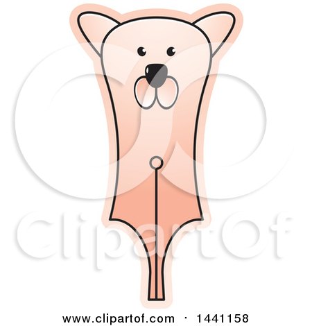 Clipart of a Bear Head Pen Nib - Royalty Free Vector Illustration by Lal Perera